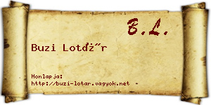 Buzi Lotár névjegykártya